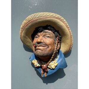 Vintage Bossons Chalkware Character Head "Pancho" 1962 Made in England Mexican